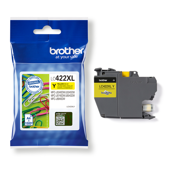 Genuine Brother LC422XLY, High Capacity Yellow Ink Cartridge, LC-422XLY
