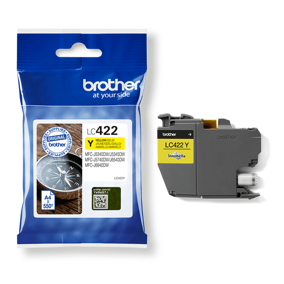 Genuine Brother LC422Y, Yellow Ink Cartridge, LC-422Y