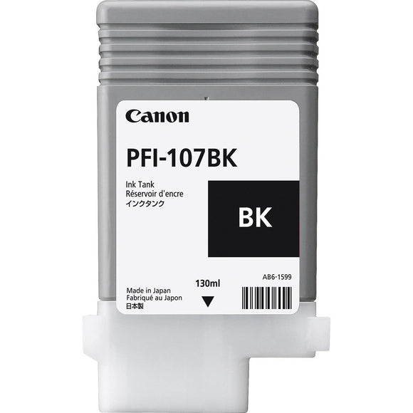 Genuine Canon PFI-107BK Black Ink Cartridge, PFI-107BK, 6705B001