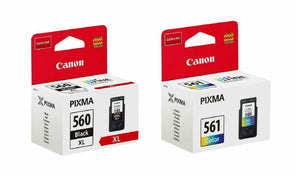 Canon 560XL & 561, Black & Colour Multipack Ink Cartridges, PG-560XL, CL-561