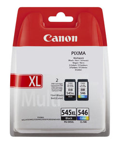 Canon PG-545XL & CL-546 Black & Colour Ink Cartridges, 8286B001, 8289B001