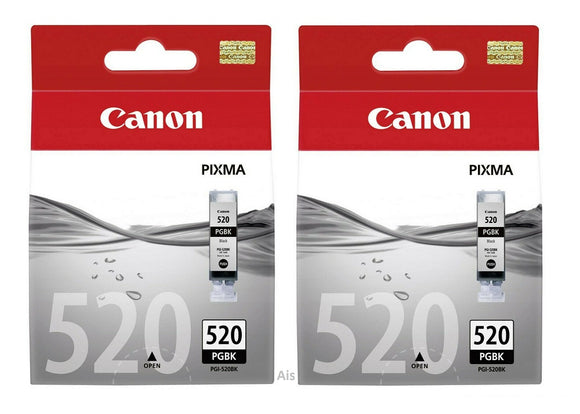 Genuine Canon PGI520PGBK, Twin Black Ink Cartridge, PGI-520PGBK, 2932B012