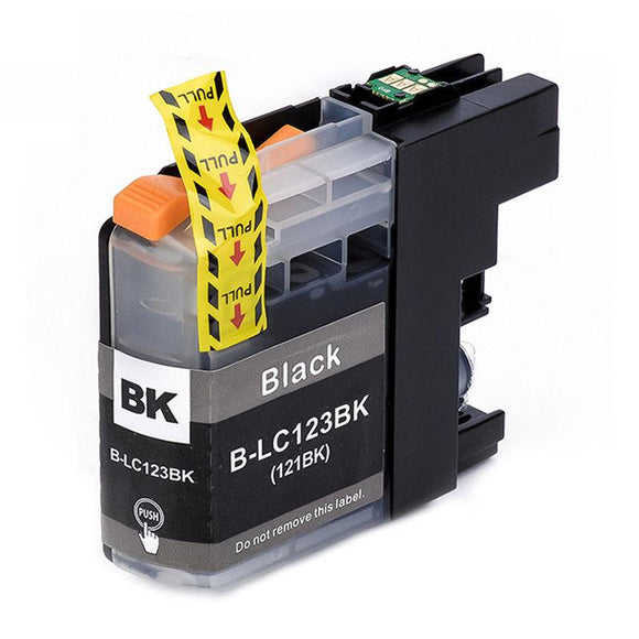 1 Compatible LC123, Black Ink Cartridges, Replaces For Brother LC123BK, LC-123BK, NON-OEM