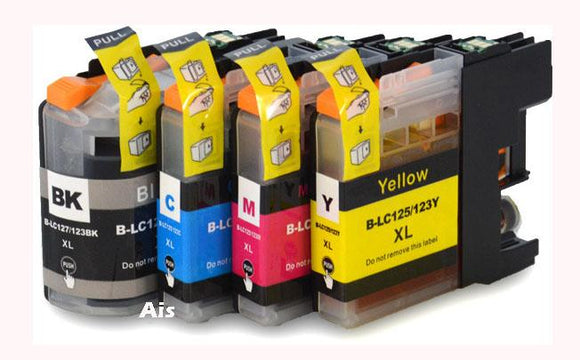 4 Compatible LC123 Multipack Ink Cartridges, Replaces For Brother LC-123VALBP NON-OEM