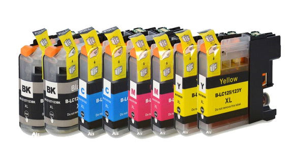 8 Compatible LC123 Multipack Ink Cartridges, Replaces For Brother LC-123VALBP NON-OEM