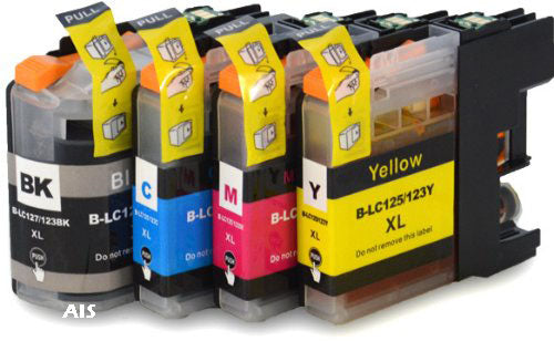 4 Compatible Multipack Ink Cartridges Replaces For Brother LC127XLVALBP, NON-OEM