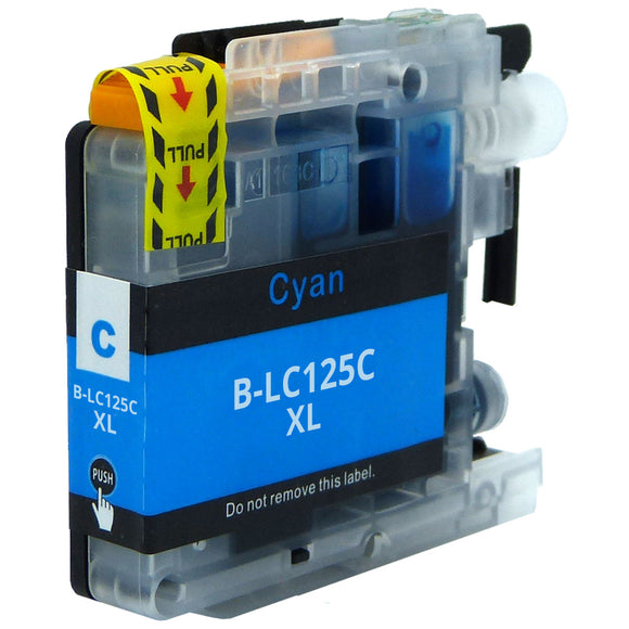 1 Compatible Cyan Ink Cartridge, Replaces For Brother LC125XLC, NON-OEM