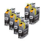 6 Compatible Black Ink Cartridges, Replaces For Brother LC221BK, LC-223BK NON-OEM