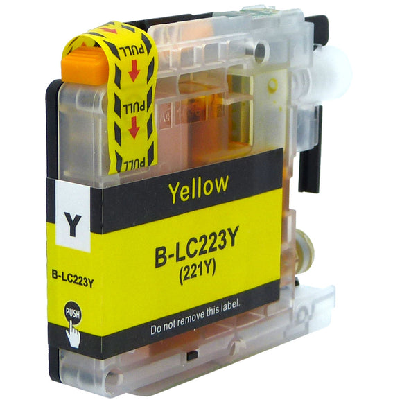 1 Compatible Yellow Ink Cartridge, Replaces For Brother LC-221Y, LC-223Y NON-OEM