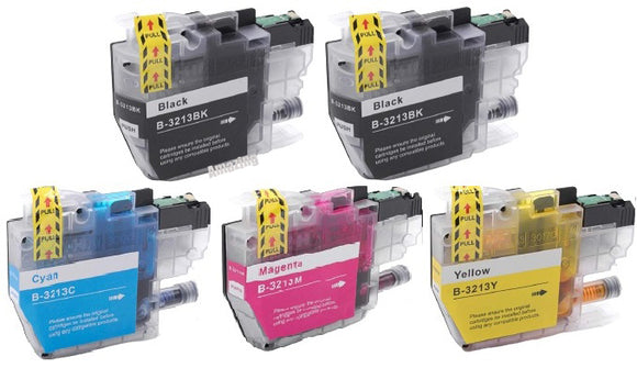 5 Ink Cartridge, For Brother LC3213BK LC3213C LC3213M LC3213Y NON-OEM