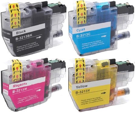 4 Compatible Ink Cartridge, For Brother LC3213BK LC-3213C LC3213M LC3213Y NONOEM