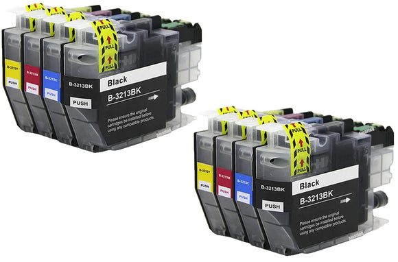8 Ink Cartridge, For Brother LC3213BK LC3213C LC3213M LC3213Y NON-OEM