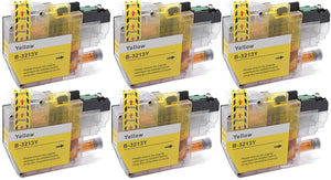 6 Compatible Yellow Ink Cartridge, Replaces For Brother LC3213Y, LC-3213Y NON-OEM