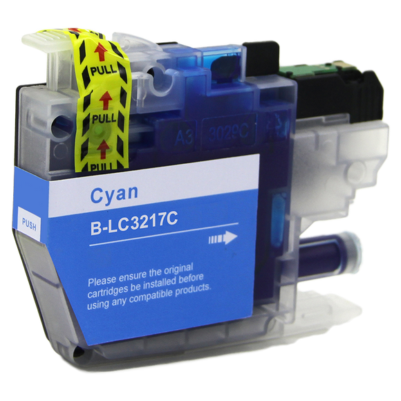 1 Cyan Compatible Ink Cartridge, Replaces For Brother LC3217C, NON-OEM