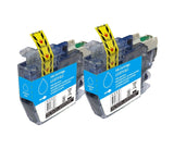 2 Compatible Cyan Ink Cartridges, Replaces For Brother LC3219XLC, NON-OEM