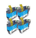 4 Compatible Cyan Ink Cartridges, Replaces For Brother LC3219XLC, NON-OEM