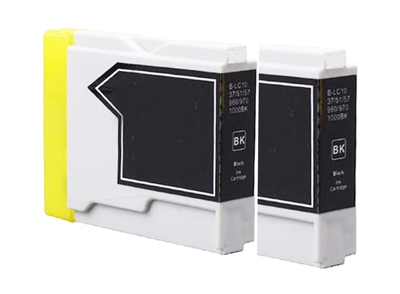 2 Compatible Black Ink Cartridge, Replaces Replaces For Brother LC970BK, LC1000BK, NON-OEM