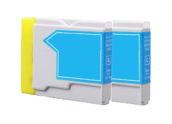 2 Cyan Compatible Ink Cartridge Replaces For Brother LC-970C LC-1000C NON-OEM