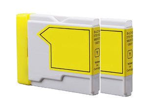 2 Compatible Yellow Ink Cartridges, Replaces For Brother LC-970Y LC-1000Y NON-OEM