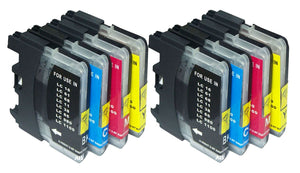 8 Compatible Ink Cartridges, Replaces For Brother LC980 LC1100 LC980VALBP LC1100VALBP NEW