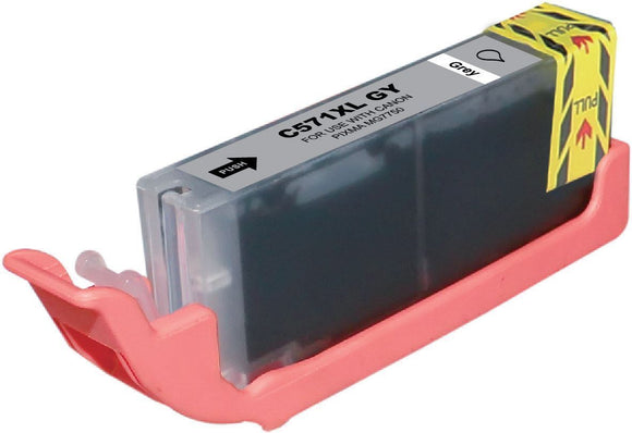 1 Compatible Grey Ink Cartridge, Replaces For Canon CLI571, CLI571GYXL, NON-OEM
