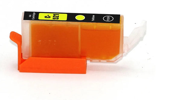 1 Yellow Compatible Ink Cartridge, Replaces For Canon CLI521, CLI-521Y NON-OEM