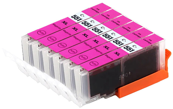 6 Compatible Magenta Ink Cartridge, Replaces For Canon CLI-551XLM, NON-OEM