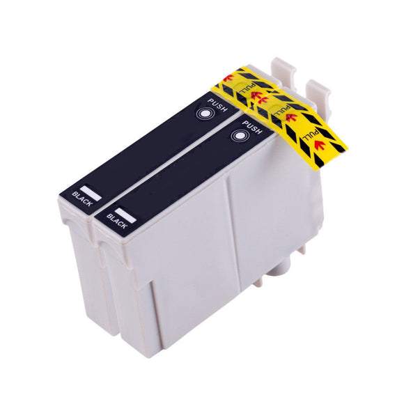 2 Compatible E801 Black Ink jet Printer Cartridges, Replaces For T0801 TO801, NON-OEM