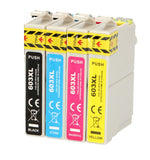 4 Compatible Ink Cartridges, Replaces For Epson 603XL, T03A6, Non-OEM