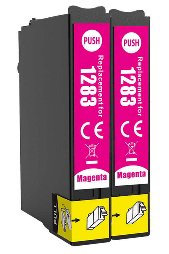2 Compatible E1283 Magenta Ink Cartridge, Replaces For Epson T1283, NON-OEM