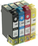 4 Compatible Ink Cartridges, Replaces For Epson T1285, NON-OEM
