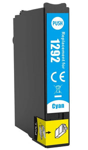 1 Compatible 1292 Cyan Ink Cartridge, Replaces For Epson T1292, NON-OEM