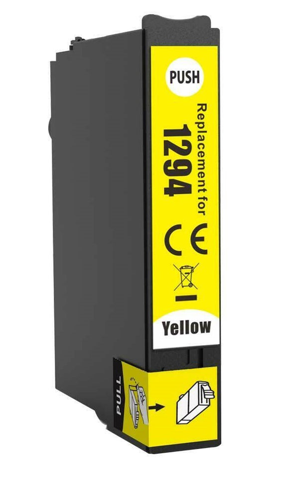 1 Compatible E1294, Yellow Ink Cartridge, Replaces For Epson T1294, NON-OEM
