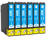 6 Compatible Cyan Ink Cartridges, Replaces For Epson 16XL, T1632, T163240, NON-OEM