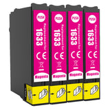 4 Compatible Magenta Ink Cartridges, Replaces ForEpson 16XL, T1633, T163340 NON-OEM