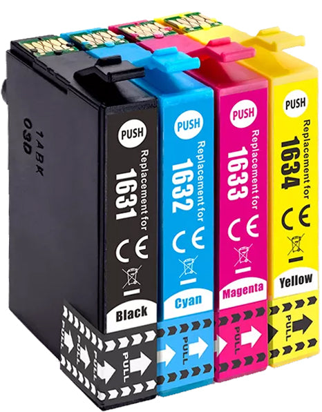 4 Compatible Multipack Ink Cartridges, Replaces For Epson 16XL, T1636, NON-OEM