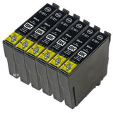 6 Compatible Black Ink Cartridges Replaces For Epson 18XL, T1811, NON-OEM