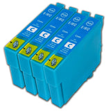 4 Compatible E18XL, Cyan Ink Cartridges, Replaces For Epson 18XL, T1812, NON-OEM