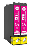 2 Compatible E18XL, Magenta Ink Cartridge, Replaces For Epson 18XL, T1813, NON-OEM