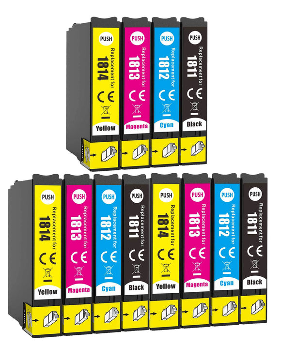 12 Compatible 18 XL, Multipack Ink Cartridges, Epson 18XL, T1816, T181640, NON-OEM