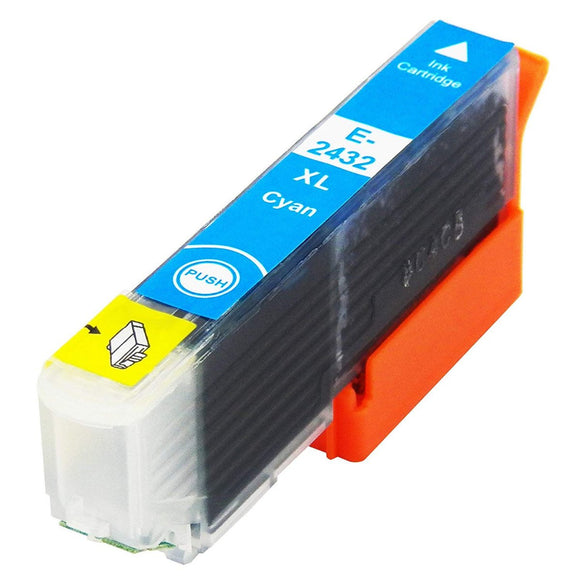 1 Compatible Cyan Ink Cartridges, Replaces For Epson 24XL, T2432, NON-OEM