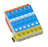 6 Compatible Cyan Ink Cartridges, Replaces For Epson 24XL, T2432, NON-OEM