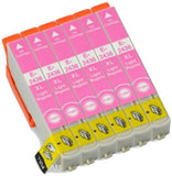 6 Compatible Light Magenta Ink Cartridges, Replaces For Epson 24XL, T2436, NON-OEM