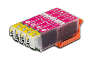 4 Compatible E26XL, Magenta Ink Cartridges, For Epson 26XL T2633, NON-OEM