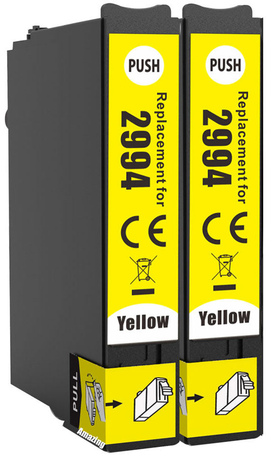 2 Compatible Yellow Ink Cartridge, Replaces For Epson 29XL, T2994, NON-OEM