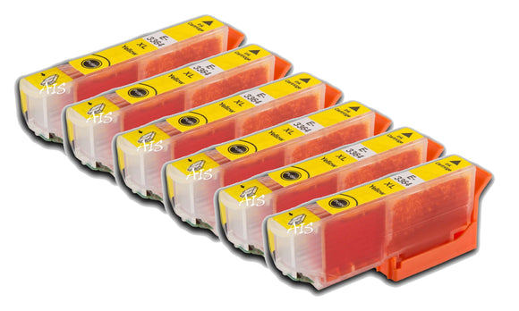 6 Compatible E33XL Yellow Ink Cartridges, Replaces For Epson 33XL, T3364, NON-OEM