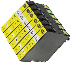 6 Compatible High Capacity Yellow Ink Cartridges, Replaces For Epson 35XL, T3594, T359440