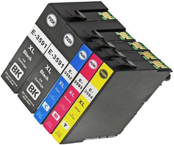 5 Compatible High Capacity Multipack Ink Cartridges, Replaces For Epson 35XL, T3596, NONOEM