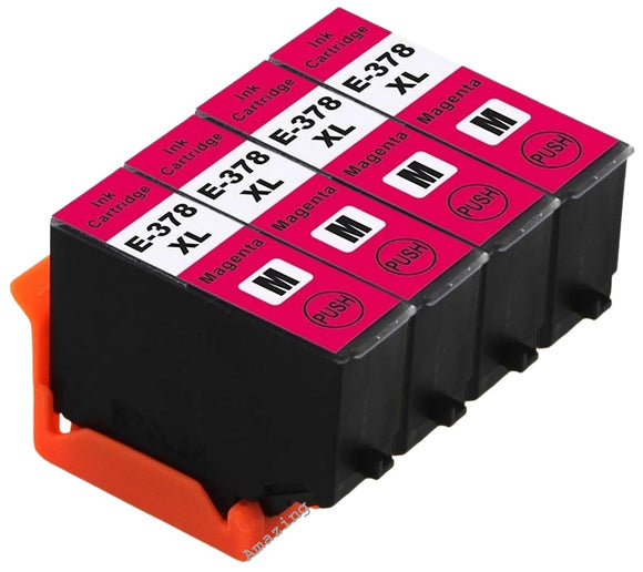 4 Compatible Magenta Ink Cartridge, For Epson 378XL, T3793, NON-OEM