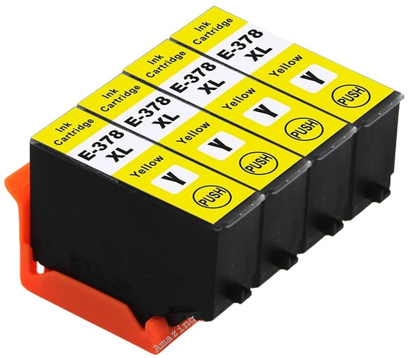 4 Compatible Yellow Ink Cartridge, For Epson 378XL, T3794, NON-OEM